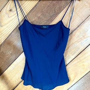 Theory XS 100% silk blue camisole